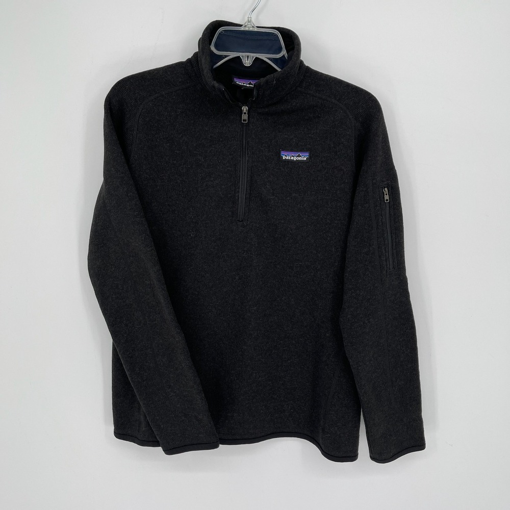 Patagonia Women's Black Better Sweater 1/4 Zip Fleece Pullover Size Large